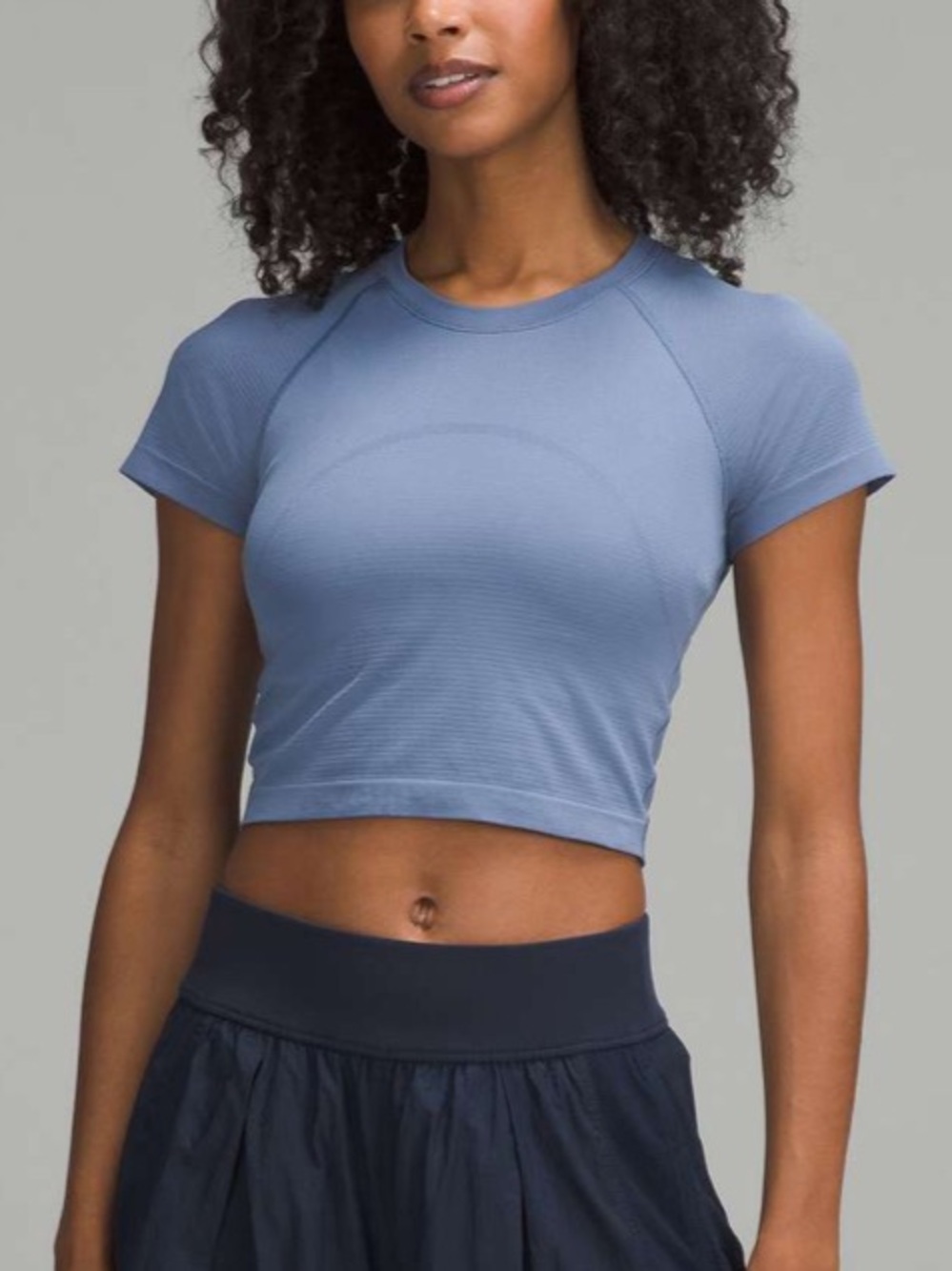 Lululemon Swiftly Tech Cropped Short-Sleeve Shirt 2.0 Oasis Blue size 8